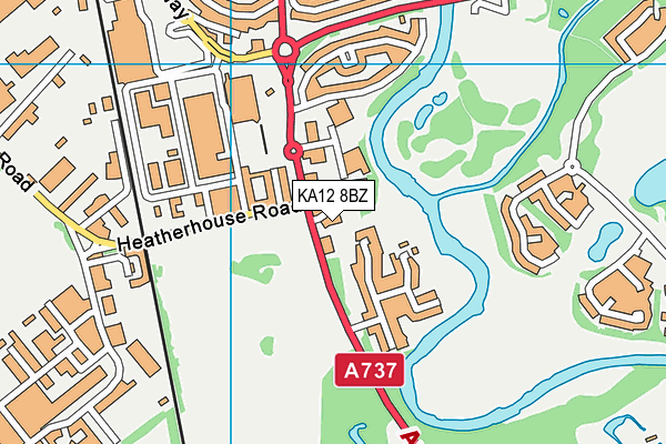 KA12 8BZ map - OS VectorMap District (Ordnance Survey)