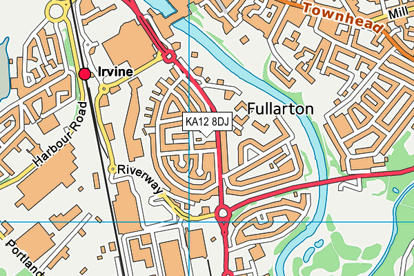 KA12 8DJ map - OS VectorMap District (Ordnance Survey)