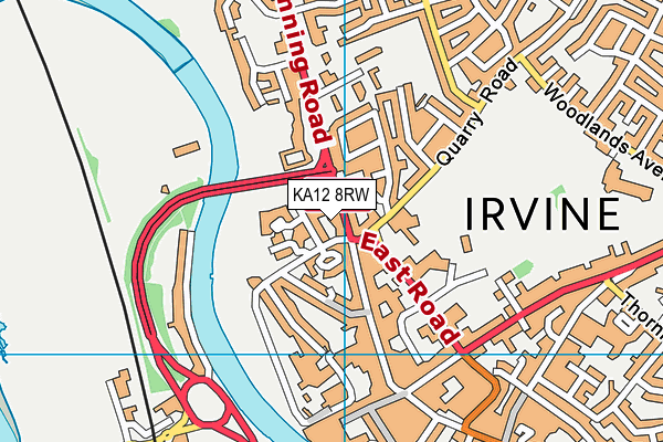 KA12 8RW map - OS VectorMap District (Ordnance Survey)