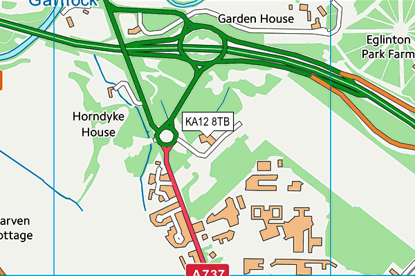 KA12 8TB map - OS VectorMap District (Ordnance Survey)