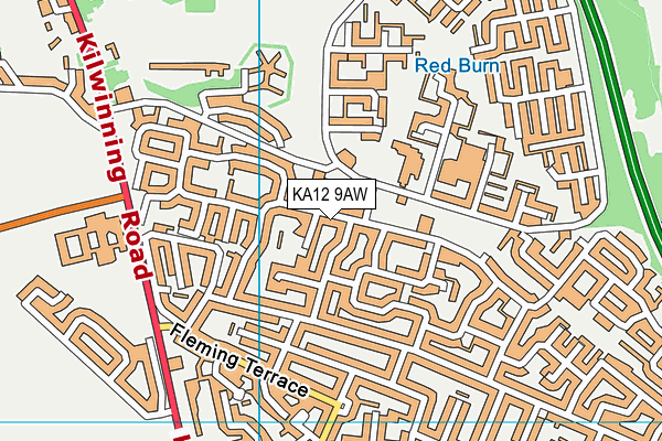 KA12 9AW map - OS VectorMap District (Ordnance Survey)