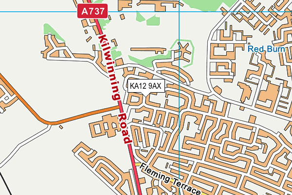 KA12 9AX map - OS VectorMap District (Ordnance Survey)