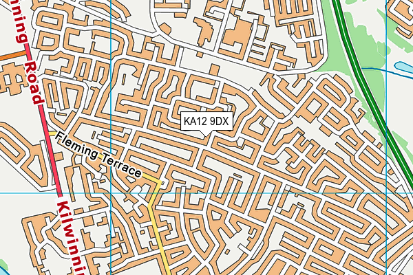 KA12 9DX map - OS VectorMap District (Ordnance Survey)