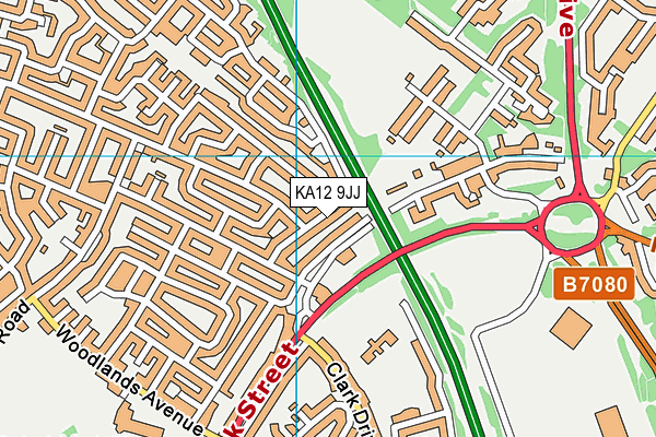 KA12 9JJ map - OS VectorMap District (Ordnance Survey)