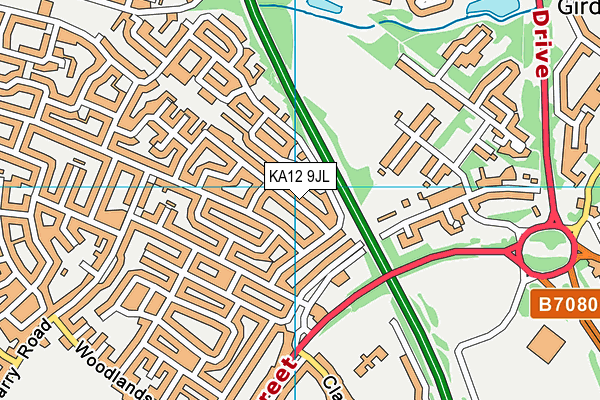 KA12 9JL map - OS VectorMap District (Ordnance Survey)
