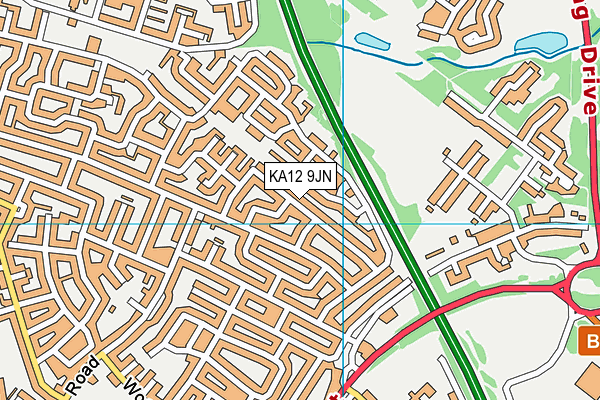 KA12 9JN map - OS VectorMap District (Ordnance Survey)