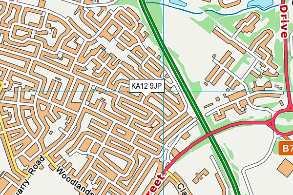 KA12 9JP map - OS VectorMap District (Ordnance Survey)