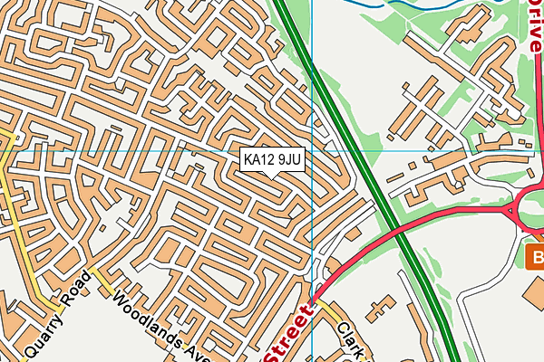 KA12 9JU map - OS VectorMap District (Ordnance Survey)