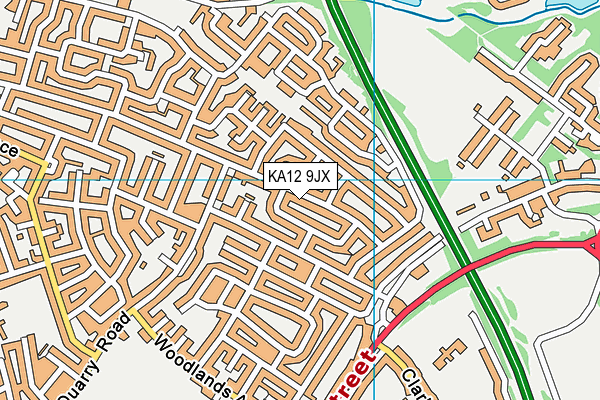 KA12 9JX map - OS VectorMap District (Ordnance Survey)