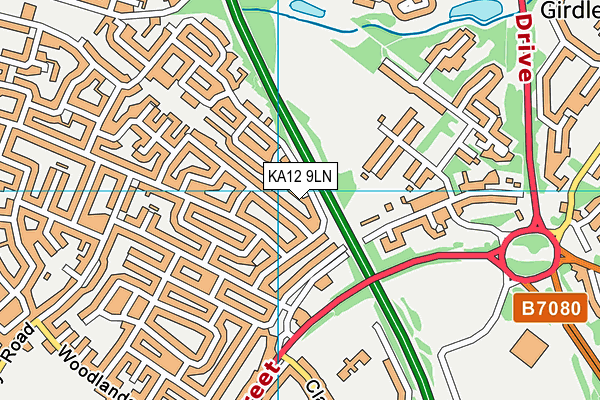 KA12 9LN map - OS VectorMap District (Ordnance Survey)