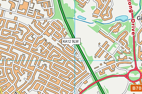 KA12 9LW map - OS VectorMap District (Ordnance Survey)