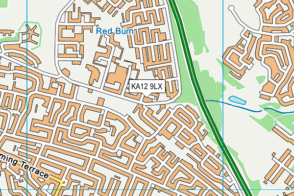 KA12 9LX map - OS VectorMap District (Ordnance Survey)