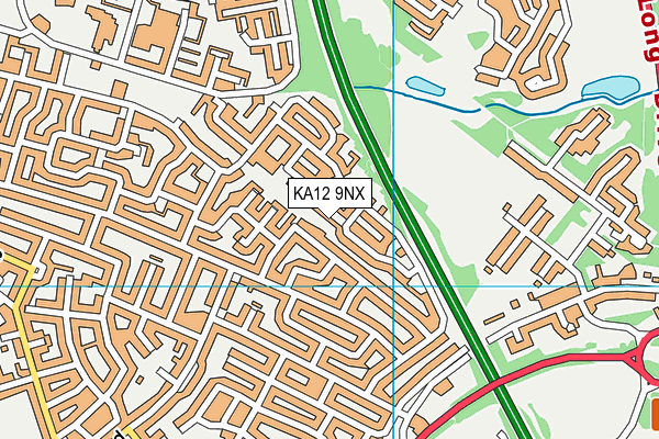 KA12 9NX map - OS VectorMap District (Ordnance Survey)