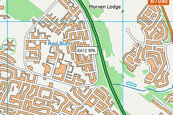 KA12 9PA map - OS VectorMap District (Ordnance Survey)