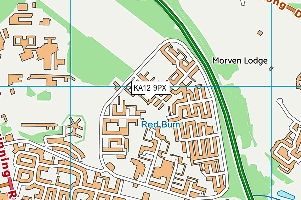 KA12 9PX map - OS VectorMap District (Ordnance Survey)