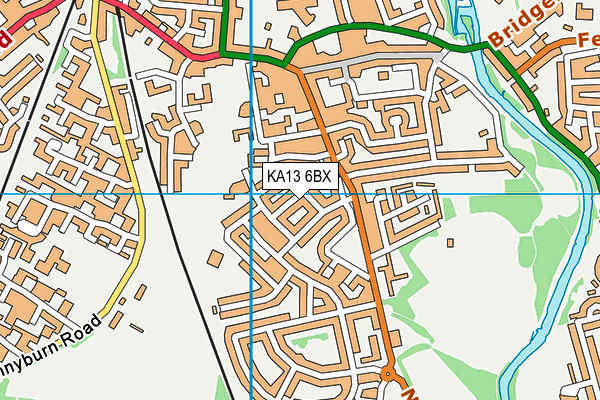 KA13 6BX map - OS VectorMap District (Ordnance Survey)