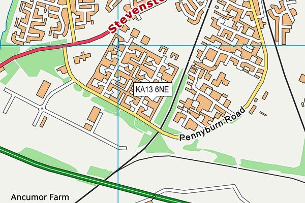 KA13 6NE map - OS VectorMap District (Ordnance Survey)