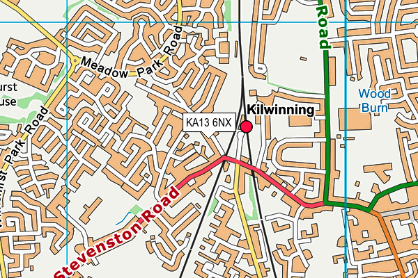 KA13 6NX map - OS VectorMap District (Ordnance Survey)