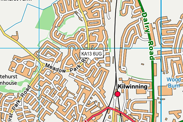 KA13 6UG map - OS VectorMap District (Ordnance Survey)