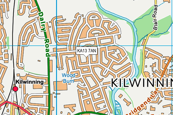 KA13 7AN map - OS VectorMap District (Ordnance Survey)