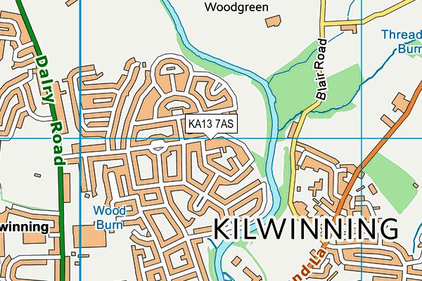 KA13 7AS map - OS VectorMap District (Ordnance Survey)