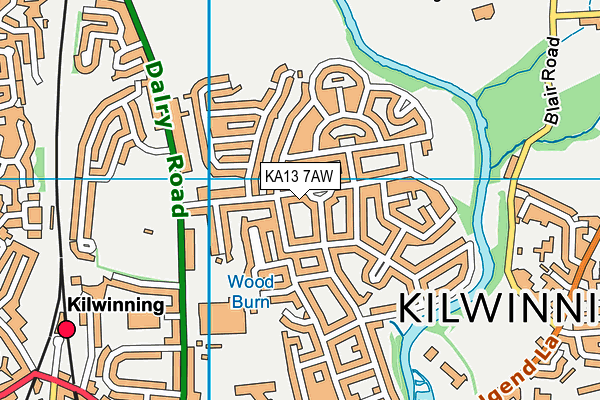 KA13 7AW map - OS VectorMap District (Ordnance Survey)