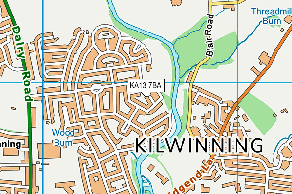 KA13 7BA map - OS VectorMap District (Ordnance Survey)