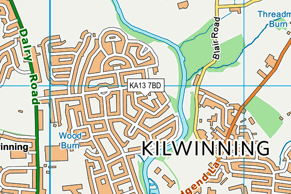 KA13 7BD map - OS VectorMap District (Ordnance Survey)