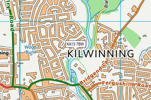 KA13 7BW map - OS VectorMap District (Ordnance Survey)