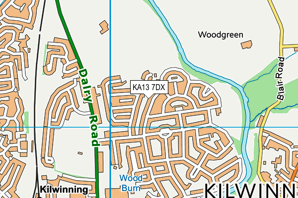 KA13 7DX map - OS VectorMap District (Ordnance Survey)