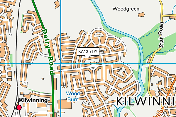 KA13 7DY map - OS VectorMap District (Ordnance Survey)