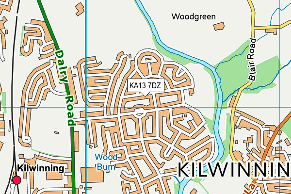 KA13 7DZ map - OS VectorMap District (Ordnance Survey)