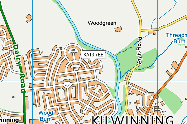 KA13 7EE map - OS VectorMap District (Ordnance Survey)