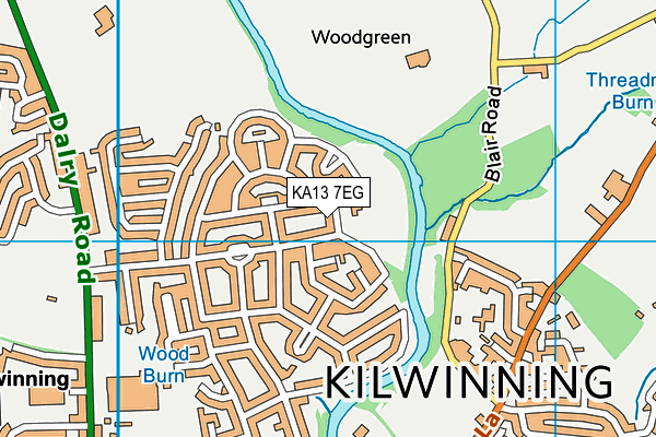 KA13 7EG map - OS VectorMap District (Ordnance Survey)