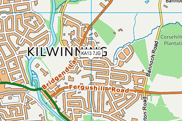KA13 7JG map - OS VectorMap District (Ordnance Survey)