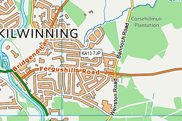 KA13 7JP map - OS VectorMap District (Ordnance Survey)