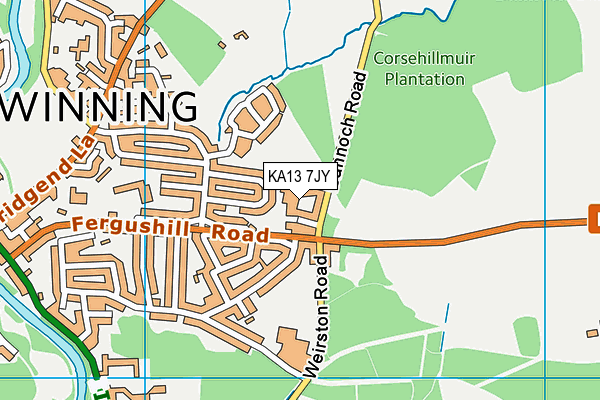 KA13 7JY map - OS VectorMap District (Ordnance Survey)