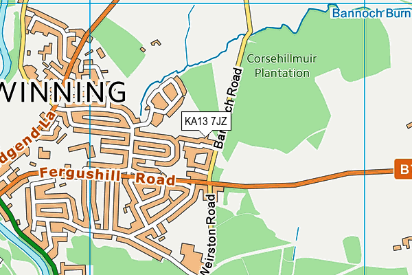 KA13 7JZ map - OS VectorMap District (Ordnance Survey)