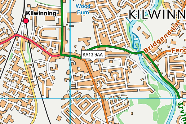 KA13 9AA map - OS VectorMap District (Ordnance Survey)