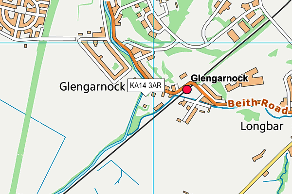 KA14 3AR map - OS VectorMap District (Ordnance Survey)