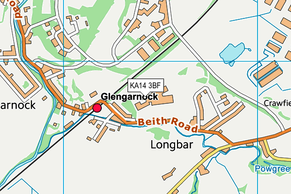 KA14 3BF map - OS VectorMap District (Ordnance Survey)