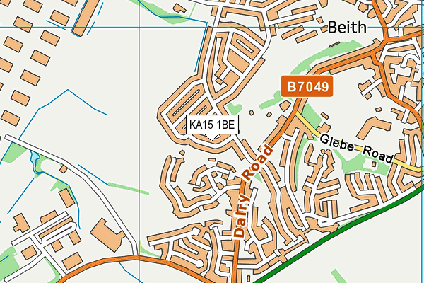KA15 1BE map - OS VectorMap District (Ordnance Survey)