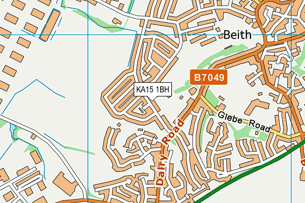 KA15 1BH map - OS VectorMap District (Ordnance Survey)