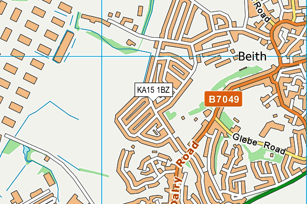 KA15 1BZ map - OS VectorMap District (Ordnance Survey)