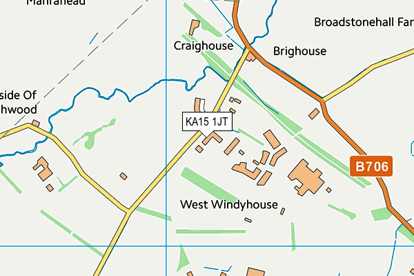 KA15 1JT map - OS VectorMap District (Ordnance Survey)