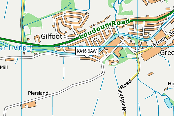 KA16 9AW map - OS VectorMap District (Ordnance Survey)