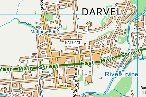 KA17 0AT map - OS VectorMap District (Ordnance Survey)