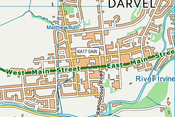 KA17 0AW map - OS VectorMap District (Ordnance Survey)