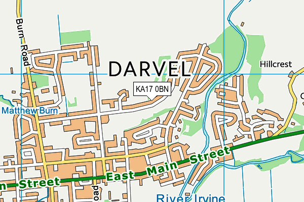 KA17 0BN map - OS VectorMap District (Ordnance Survey)