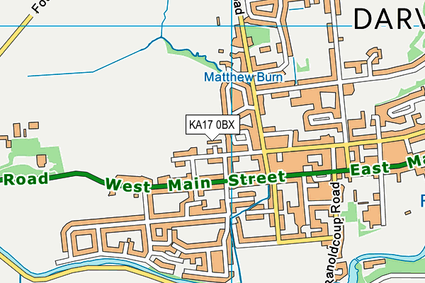 KA17 0BX map - OS VectorMap District (Ordnance Survey)